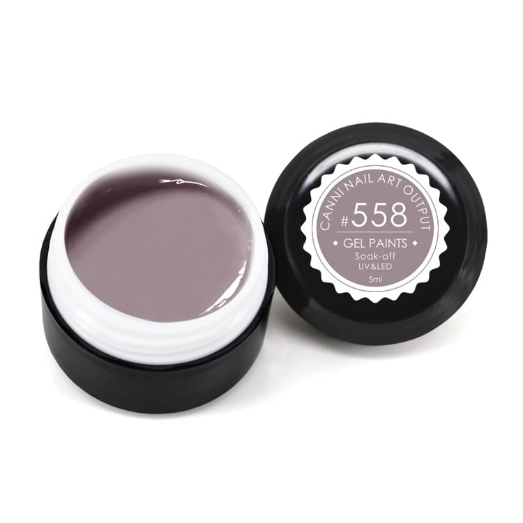 Гель-фарба Canni Nail Art Output Gel Paints Soak-off UV&amp;LED 558 лілово-сіра, 5 мл